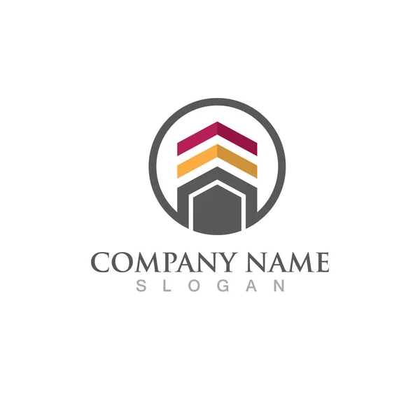 Real Estate Property Construction Logo Design — Stock Vector