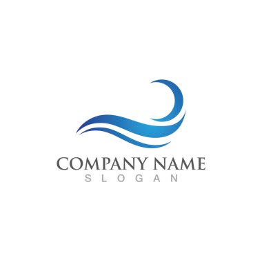 Su dalgası simgesi vektör çizim logosu