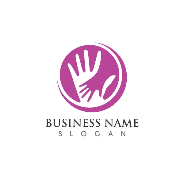 Hand Hope Logo Und Symbolvektorbild — Stockvektor