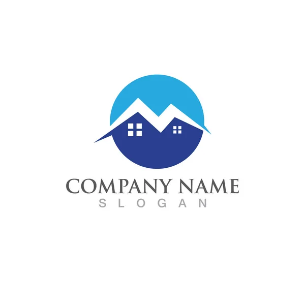 Real Estate Property Construction Logo Design — Stock Vector