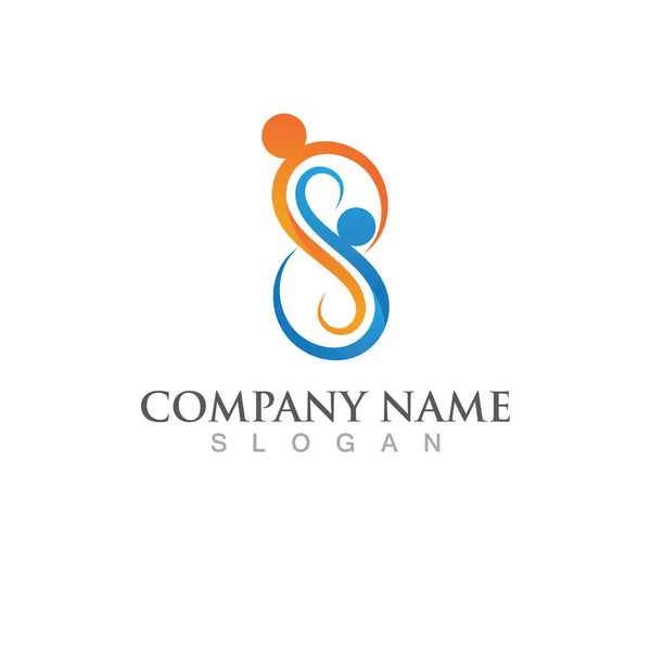 Family Care Infinity Logo Illustration Logo Template Design — Stock Vector