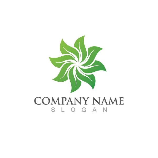 Vert Feuille Écologie Nature Logo Élément Vecteur — Image vectorielle