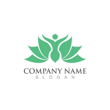 Güzellik Vektörü Nilüfer çiçekleri logo şablonu tasarımı simgesi