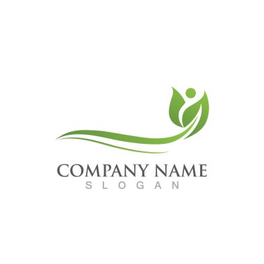 Yeşil ağaç yaprağı ekoloji doğa elementi vektörü logoları