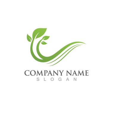 Yeşil ağaç yaprağı ekoloji doğa elementi vektörü logoları