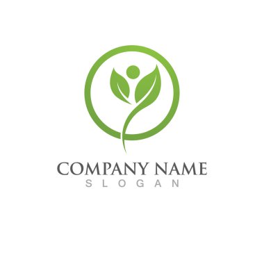 Yeşil ağaç yaprağı ekoloji doğa elementi vektörü logoları