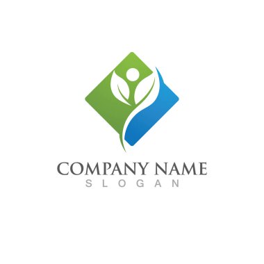 Yeşil ağaç yaprağı ekoloji doğa elementi vektörü logoları