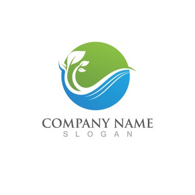 Yeşil ağaç yaprağı ekoloji doğa elementi vektörü logoları