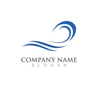 Su dalgası simgesi vektör çizim logosu