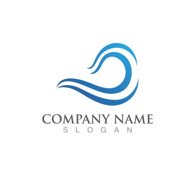 Su dalgası simgesi vektör çizim logosu