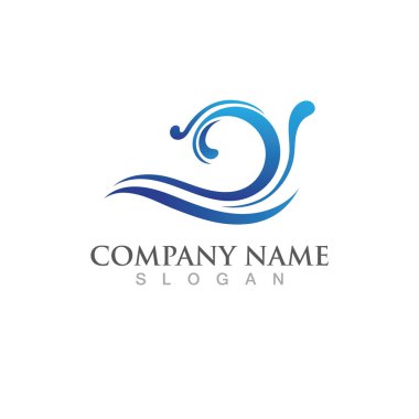 Su dalgası simgesi vektör çizim logosu