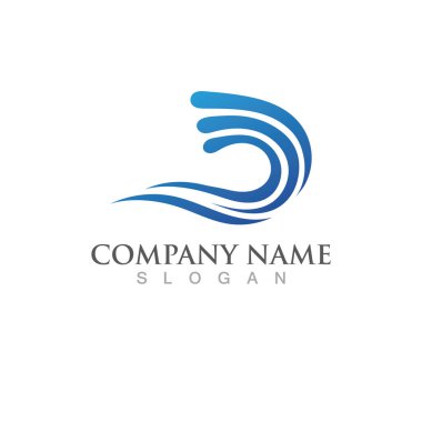 Su dalgası simgesi vektör çizim logosu