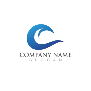 Su dalgası simgesi vektör çizim logosu