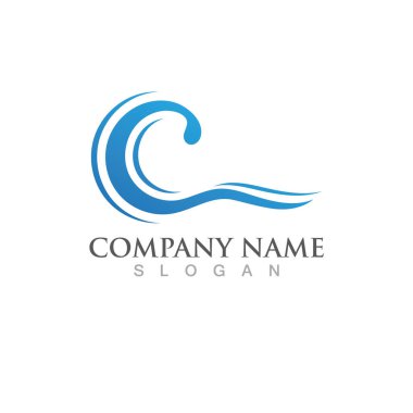 Su dalgası simgesi vektör çizim logosu