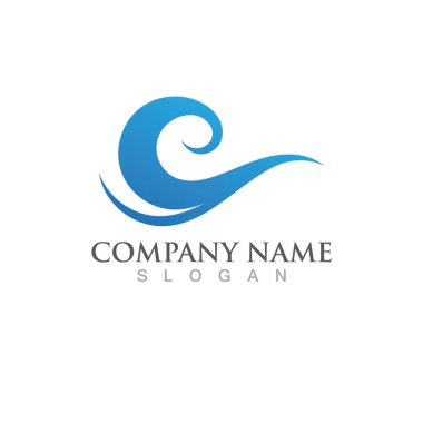 Su dalgası simgesi vektör çizim logosu