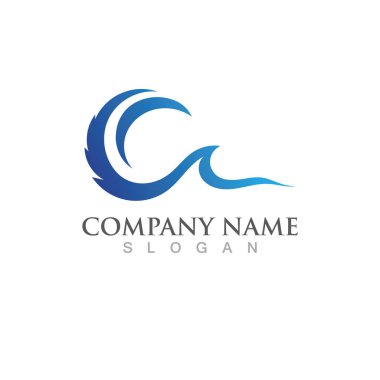 Su dalgası simgesi vektör çizim logosu