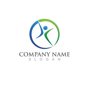 İnsan karakteri logosu çizim vektörü tasarımı