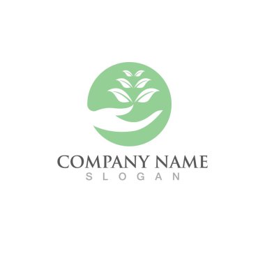 Yeşil ağaç yaprağı ekoloji doğa elementi vektörü logoları