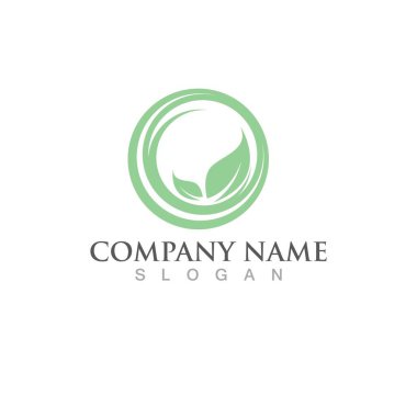 Yeşil ağaç yaprağı ekoloji doğa elementi vektörü logoları