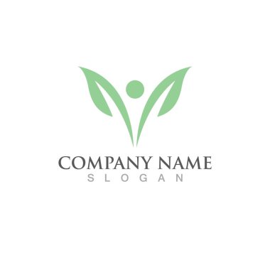 Yeşil ağaç yaprağı ekoloji doğa elementi vektörü logoları