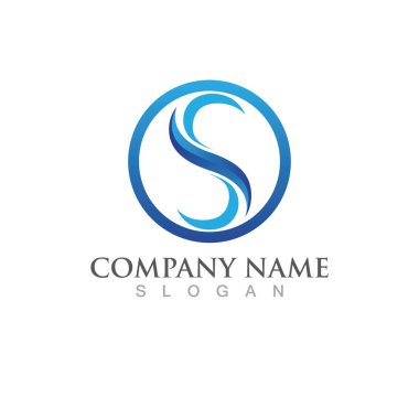 S harfi logo tasarım vektörü