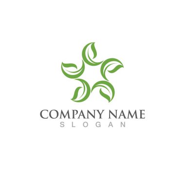 Yeşil ağaç yaprağı ekoloji doğa elementi vektörü logoları