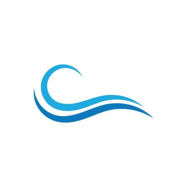 Su dalgası simgesi vektör çizim logosu