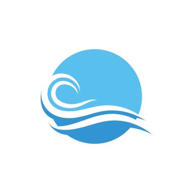 Su dalgası simgesi vektör çizim logosu