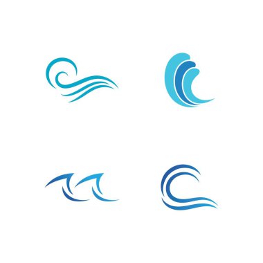 Su dalgası simgesi vektör çizim logosu