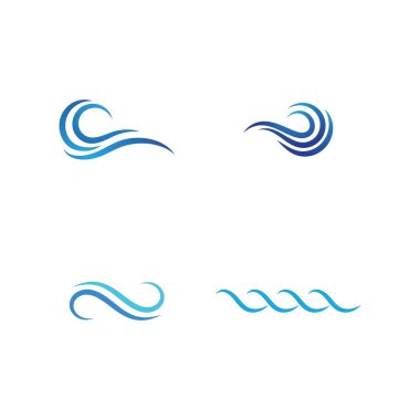 Su dalgası simgesi vektör çizim logosu
