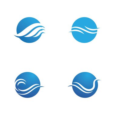 Su dalgası simgesi vektör çizim logosu