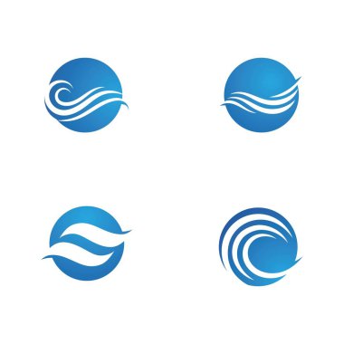 Su dalgası simgesi vektör çizim logosu