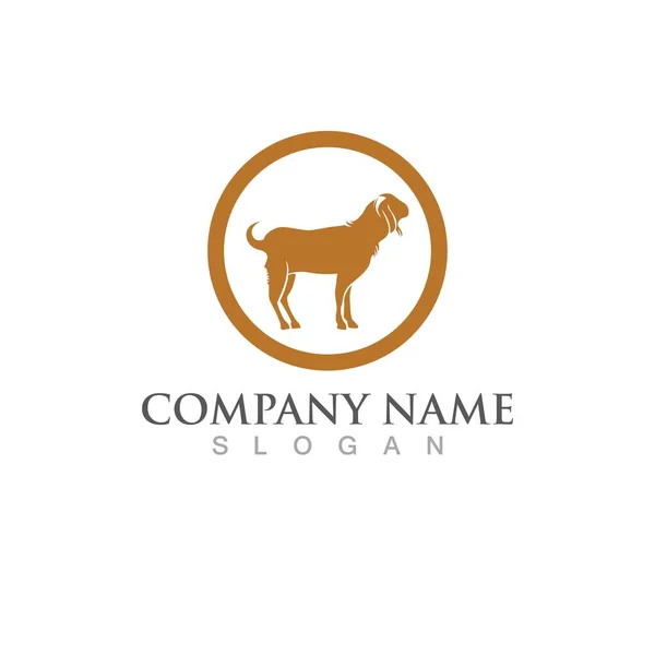 Goat Logo Template Vector Icon Illustration Design — Stock Vector