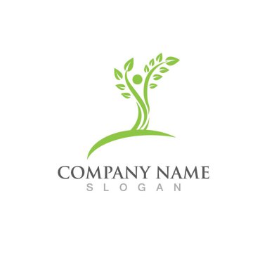 Yeşil ağaç yaprağı ekoloji doğa elementi vektörü logoları