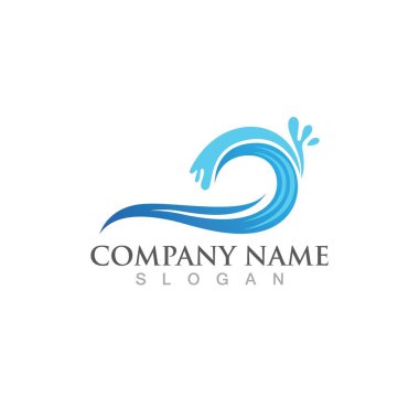Su dalgası simgesi vektör çizim logosu