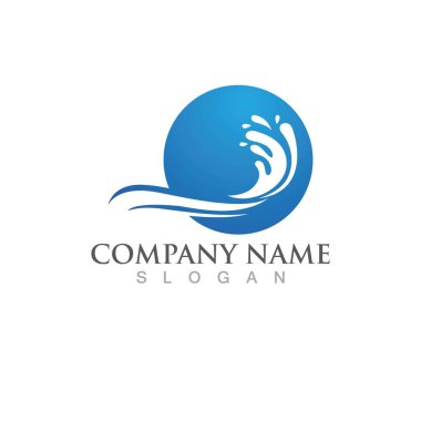 Su dalgası simgesi vektör çizim logosu