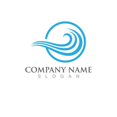 Su dalgası simgesi vektör çizim logosu