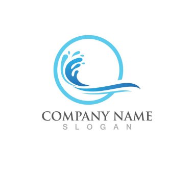Su dalgası simgesi vektör çizim logosu