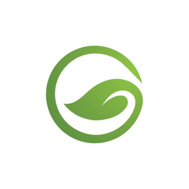 Yeşil yapraklı ekoloji doğa logo element vektörü