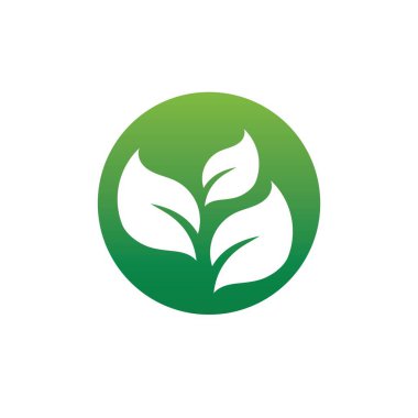 Yeşil ağaç yaprağı ekoloji doğa elementi vektörü logoları