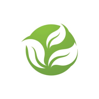 Yeşil ağaç yaprağı ekoloji doğa elementi vektörü logoları