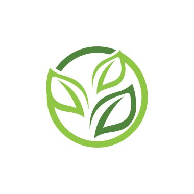 Yeşil ağaç yaprağı ekoloji doğa elementi vektörü logoları