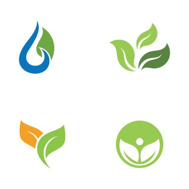 Yeşil ağaç yaprağı ekoloji doğa elementi vektörü logoları