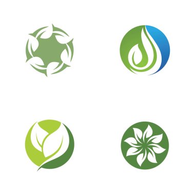 Yeşil ağaç yaprağı ekoloji doğa elementi vektörü logoları
