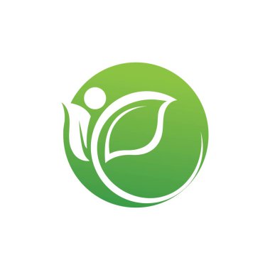 Yeşil ağaç yaprağı ekoloji doğa elementi vektörü logoları