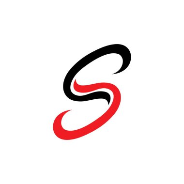 S harfi logo tasarım vektörü