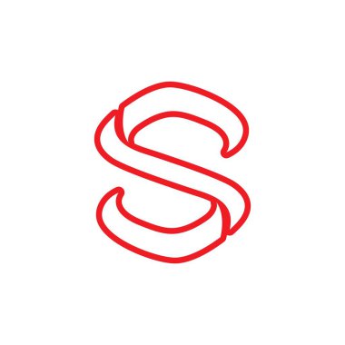 S harfi logo tasarım vektörü