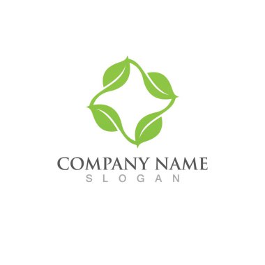Yeşil ağaç yaprağı ekoloji doğa elementi vektörü logoları