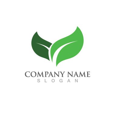 Yeşil ağaç yaprağı ekoloji doğa elementi vektörü logoları