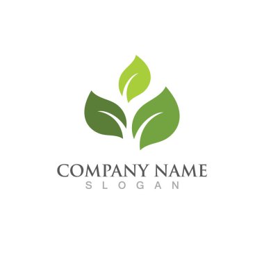 Yeşil ağaç yaprağı ekoloji doğa elementi vektörü logoları